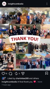 Insight SIM Students 2026 - Kamboo Project A collage of diverse volunteers in various settings across Cambodia, featuring a central